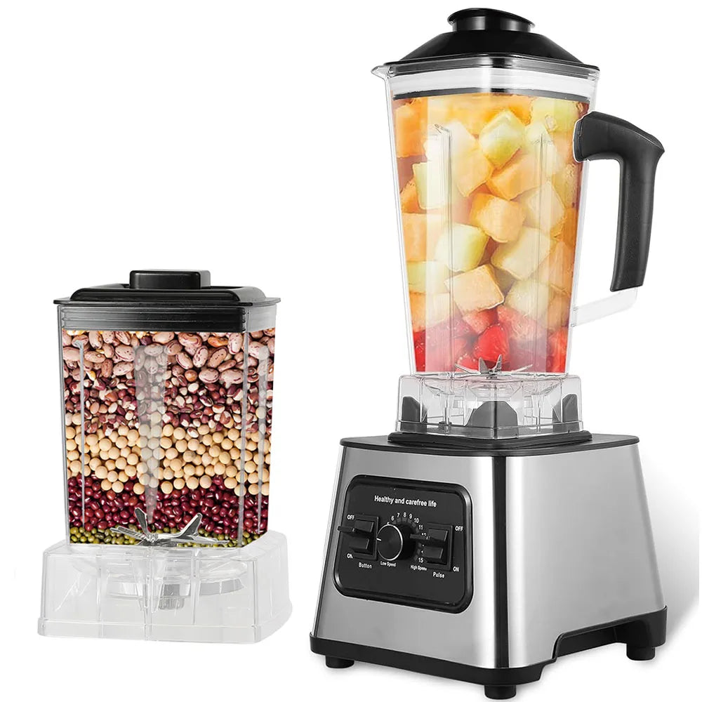 Leistungsstarker 2-in-1 Mixer – Hochleistungs-Tischmixer und Küchenmaschine für Smoothies, Eis, Säfte und mehr, BPA-frei