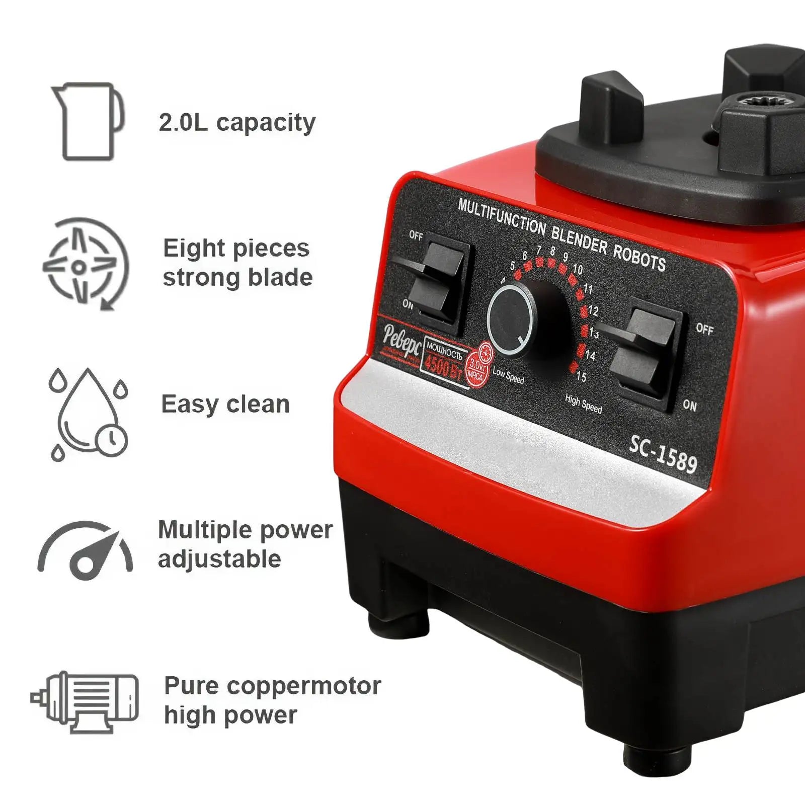 Leistungsstarker 2-in-1 Mixer – Hochleistungs-Tischmixer und Küchenmaschine für Smoothies, Eis, Säfte und mehr, BPA-frei