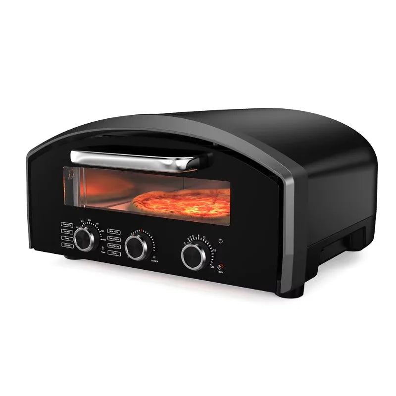 13-Zoll Elektro-Pizzaofen – Drehbarer Tischbackofen bis 450 °C, Schnellaufheizung, Kommerziell und Hochwertig für Gastronomie und Haushalt