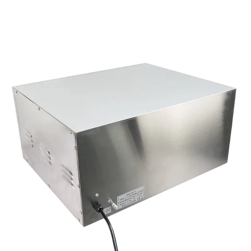 Gewerblicher Elektro-Pizzaofen mit Pizzastein und Timer – Edelstahl-Backofen für Brot, Pizza und Kuchen, 350 °C, automatische Backfunktion