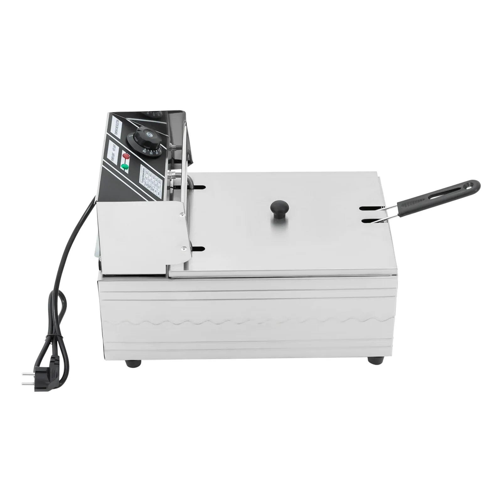 Elektrische Fritteuse 6 L – 2500 W Edelstahl-Gewerbefritteuse mit konstanter Temperatur, großer Kapazität und EU-Stecker, 220 V