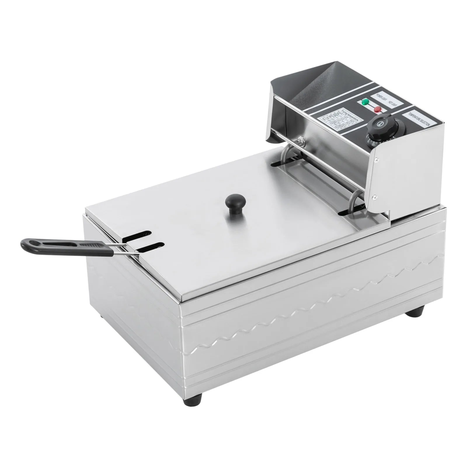 Elektrische Fritteuse 6 L – 2500 W Edelstahl-Gewerbefritteuse mit konstanter Temperatur, großer Kapazität und EU-Stecker, 220 V
