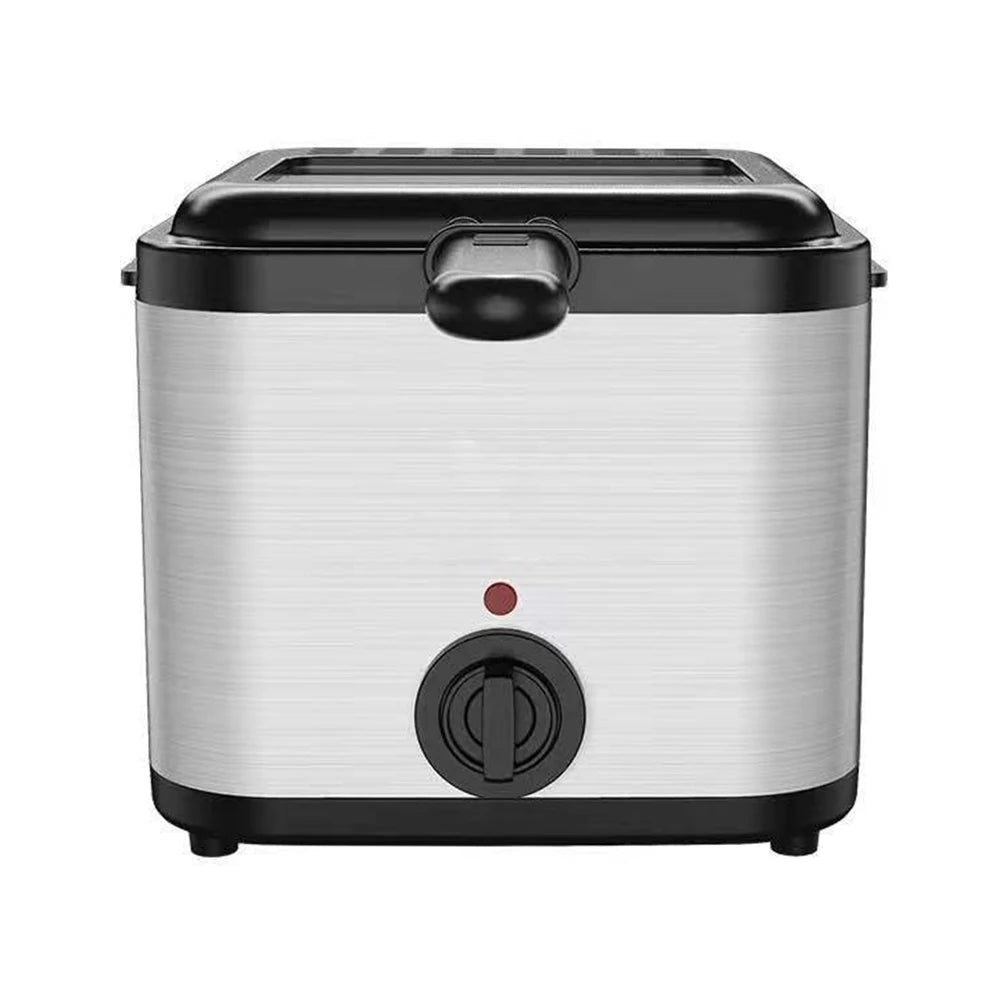 Elektrische Fritteuse 2,5 L – Kompakte Edelstahl-Multifunktionsfritteuse für Zuhause, 1000 W, mit Überhitzungsschutz, für Pommes Frites und Kebab